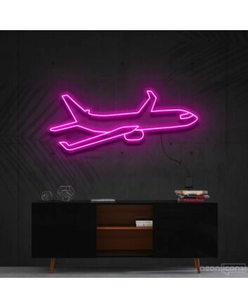 Airplane Neon Sign for Travel Lovers and Fun Decor