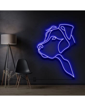 Long Eared Pitbull Neon Sign for Dog Lovers and Pet Spaces