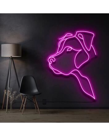 Long Eared Pitbull Neon Sign for Dog Lovers and Pet Spaces