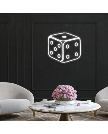 Dice Neon Sign for Gamblers and Gaming Enthusiasts