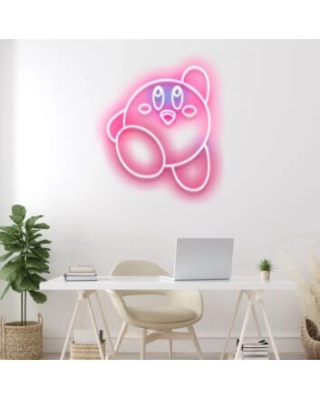 Kirby Neon Sign for Video Game Fans and Fun Spaces