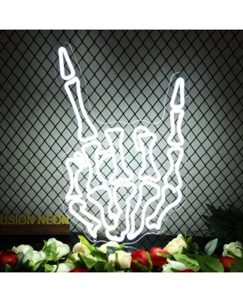 Skeleton Rock Hand Neon Sign for Edgy and Unique Decor