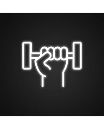 Hand Carrying A Dumbbell Neon Sign for Fitness Enthusiasts