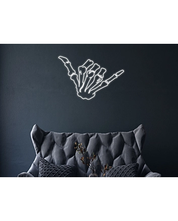 Hang Loose Skeleton Hand Neon Sign for Fun and Playful Spaces