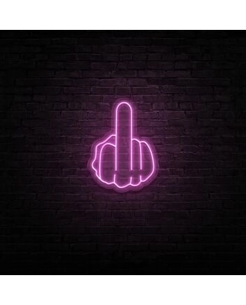 Middle Finger Neon Sign for Edgy and Bold Spaces