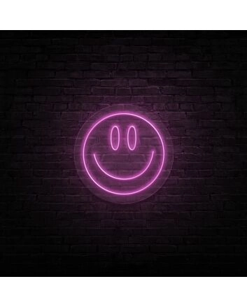 Smiley Neon Sign for Happy and Positive Spaces