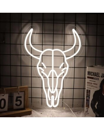 Bull Skull Neon Sign for Western and Rustic Decor