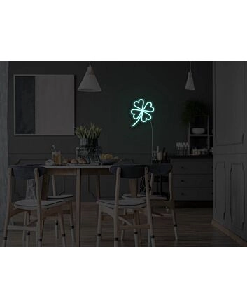 Four Leaf Clover Neon Sign for Luck and Positive Decor