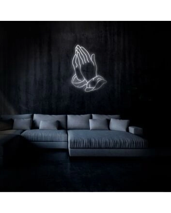 Praying Hands Neon Sign for Spiritual and Peaceful Spaces