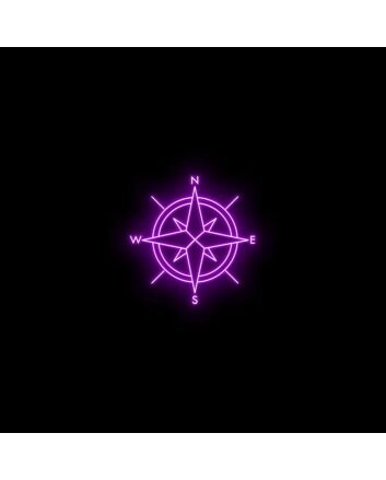 Compass Neon Sign for Adventure and Travel Lovers