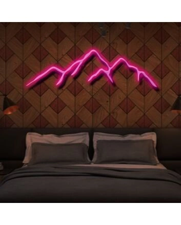 Mountains Neon Sign for Nature and Adventure Lovers