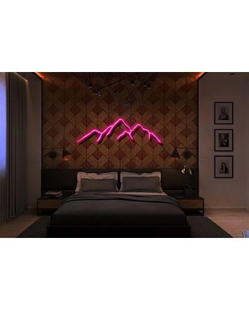 Mountains Neon Sign for Nature and Adventure Lovers