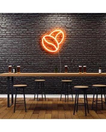 Coffee Beans Neon Sign for Cafes and Coffee Shops