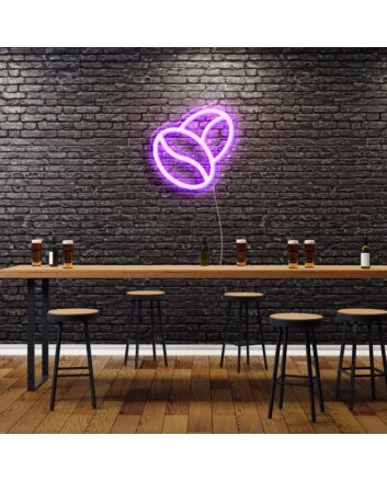 Coffee Beans Neon Sign for Cafes and Coffee Shops