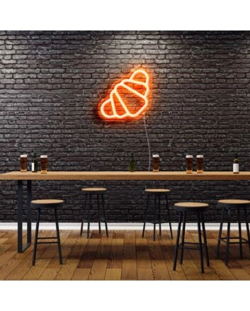 Croissant Neon Sign for Bakeries and Dining Areas