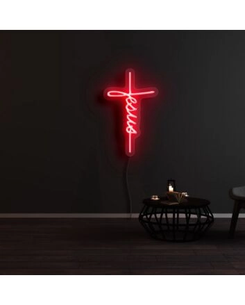 Jesus Neon Sign for Spiritual and Religious Decor