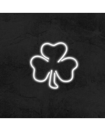 Clover Neon Sign for Luck and Positive Decor