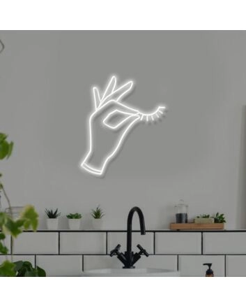 Hand With Lashes Neon Sign for Beauty Salons and Personal Care Spaces