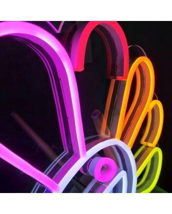 Rainbow Sunflower Wall Decor Neon Sign for Whimsical and Positive Spaces