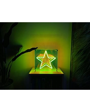 Star Infinity Mirror Neon Sign for Modern and Stylish Decor
