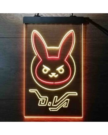 Overwatch Dva Bunny Dual LED Neon Sign for Gaming Fans