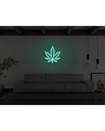 Pot Leaf Neon Sign for Cannabis Enthusiasts and Relaxing Spaces