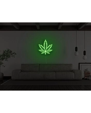 Pot Leaf Neon Sign for Cannabis Enthusiasts and Relaxing Spaces