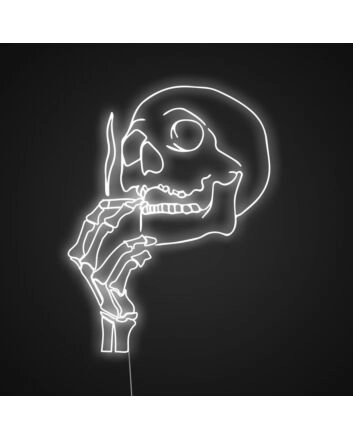 Smoking Skull Sign Neon Sign for Halloween and Edgy Themes