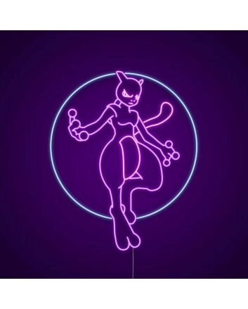Flying Mewtwo Neon Sign for Anime Fans