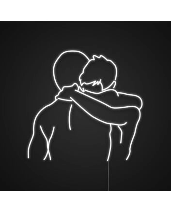 Gay Hug Neon Sign for LGBTQ+ Positive Spaces