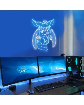 Glaceon With Wings Neon Sign for Anime Fans