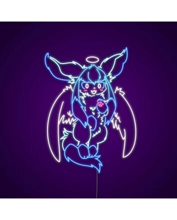 Glaceon With Wings Neon Sign for Anime Fans