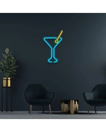 Martini Glass Neon Sign for Bars and Social Spaces