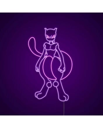 Mewtwo Neon Sign for Anime Fans