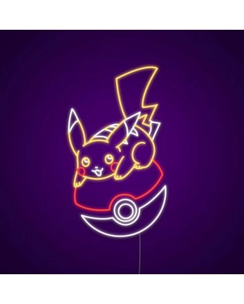Pikachu On Pokeball Neon Sign for Anime Fans
