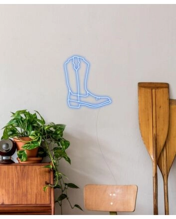 Cowboy Boot Neon Sign for Western and Rustic Decor