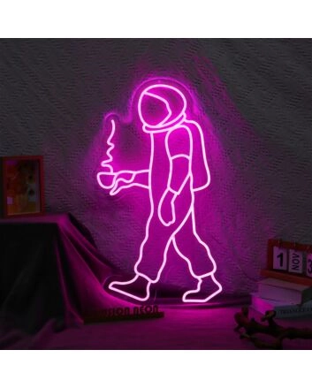 Astronaut Coffee Neon Sign for Space and Coffee Lovers