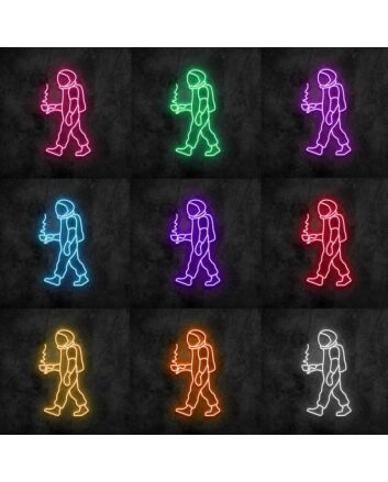 Astronaut Coffee Neon Sign for Space and Coffee Lovers