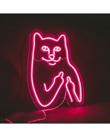 Cat Birdie Neon Sign for Animal and Whimsical Decor