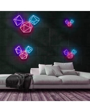 Gaming Dice Neon Sign for Gaming and Fun Spaces