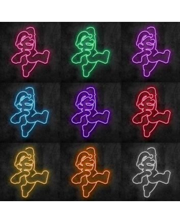 Mario Jump Neon Sign for Video Game Fans