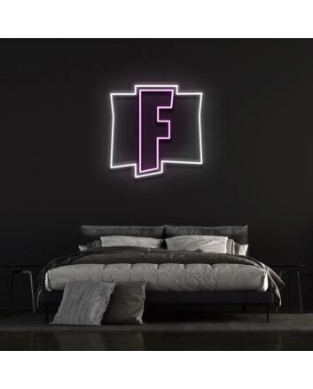F game Logo Neon Sign for Gaming Fans