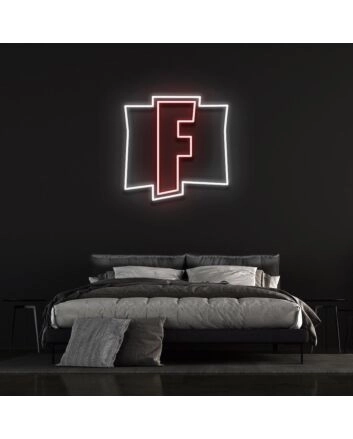 F game Logo Neon Sign for Gaming Fans