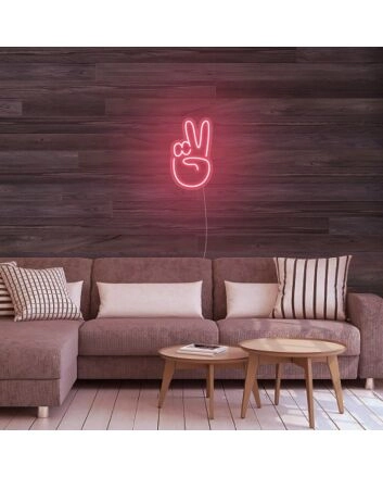 Mini Peace Finger Neon Sign for Peaceful and Fun Spaces