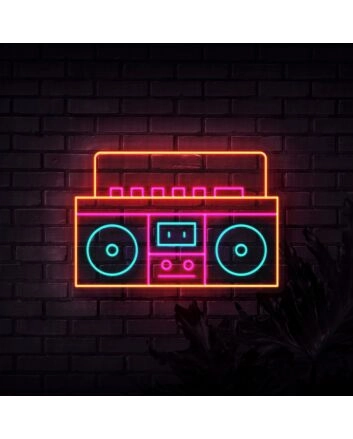 Boom Box Neon Sign for Music Lovers