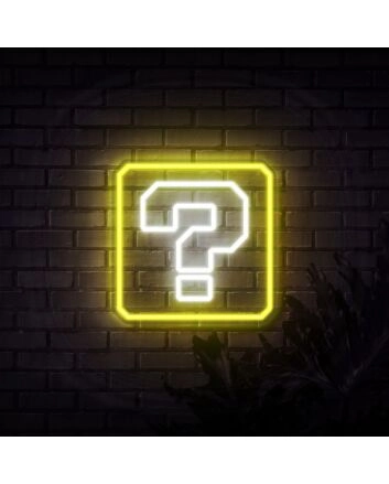 Mario Question Block Neon Sign for Video Game Fans
