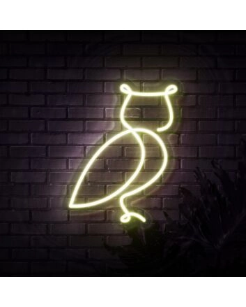Owl Neon Sign for Nature and Whimsical Decor