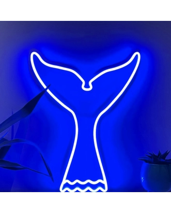 Tail Whale Wave Coastal-Themed Neon Sign
