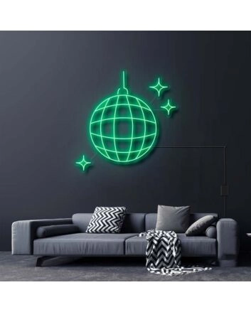 Disco Ball Neon Sign for Party and Social Spaces