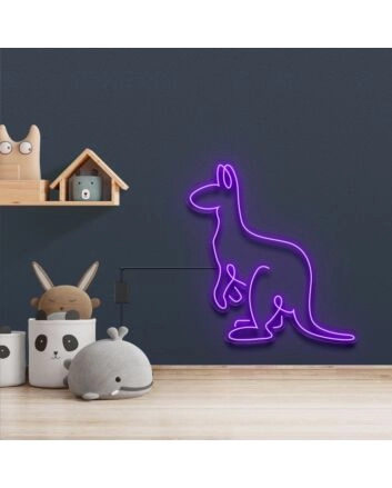Kangaroo V2 Neon Sign for Animal and Whimsical Decor